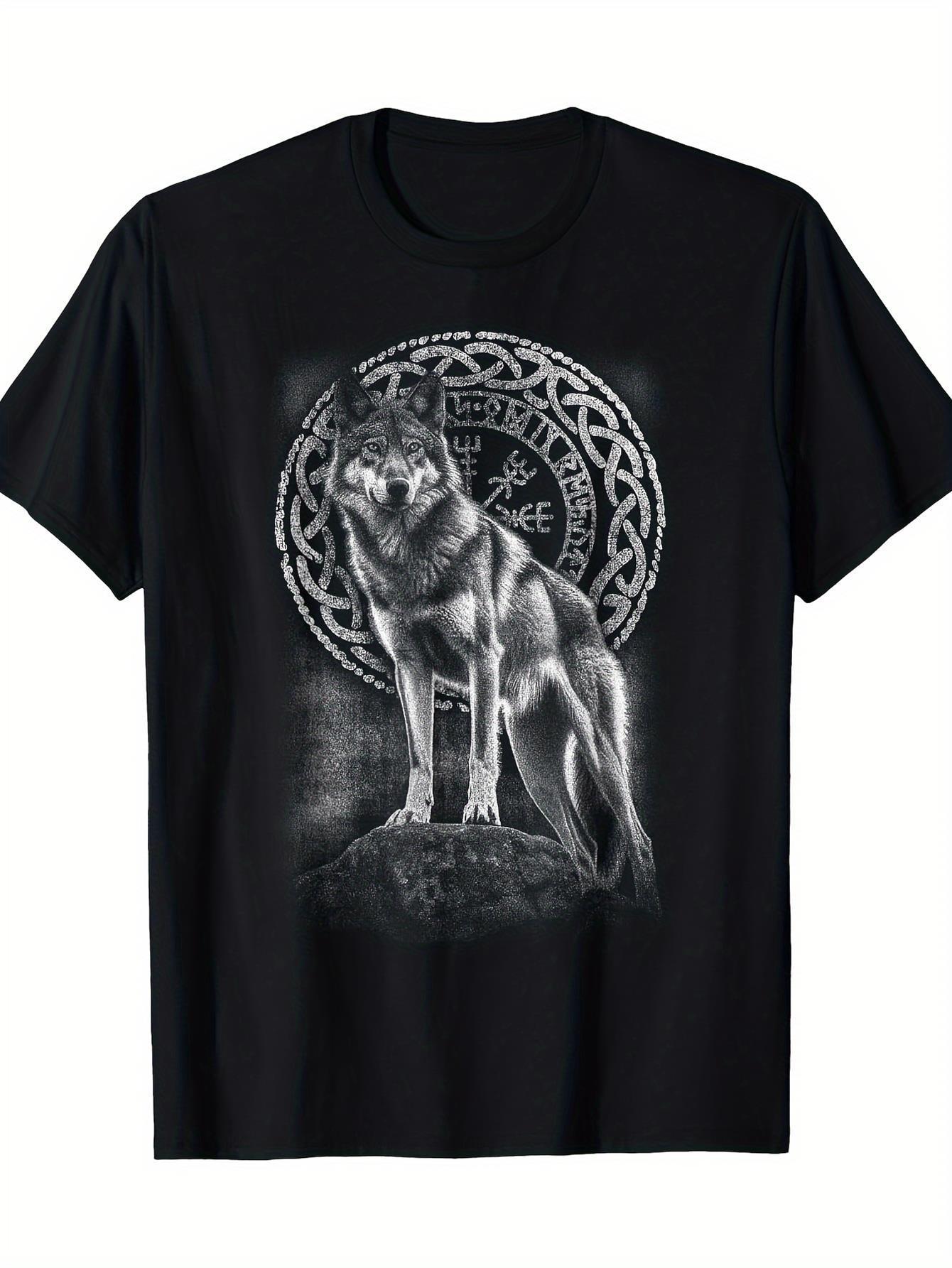 Summer Viking Clothing - Hommes pur coton Viking loup celtique