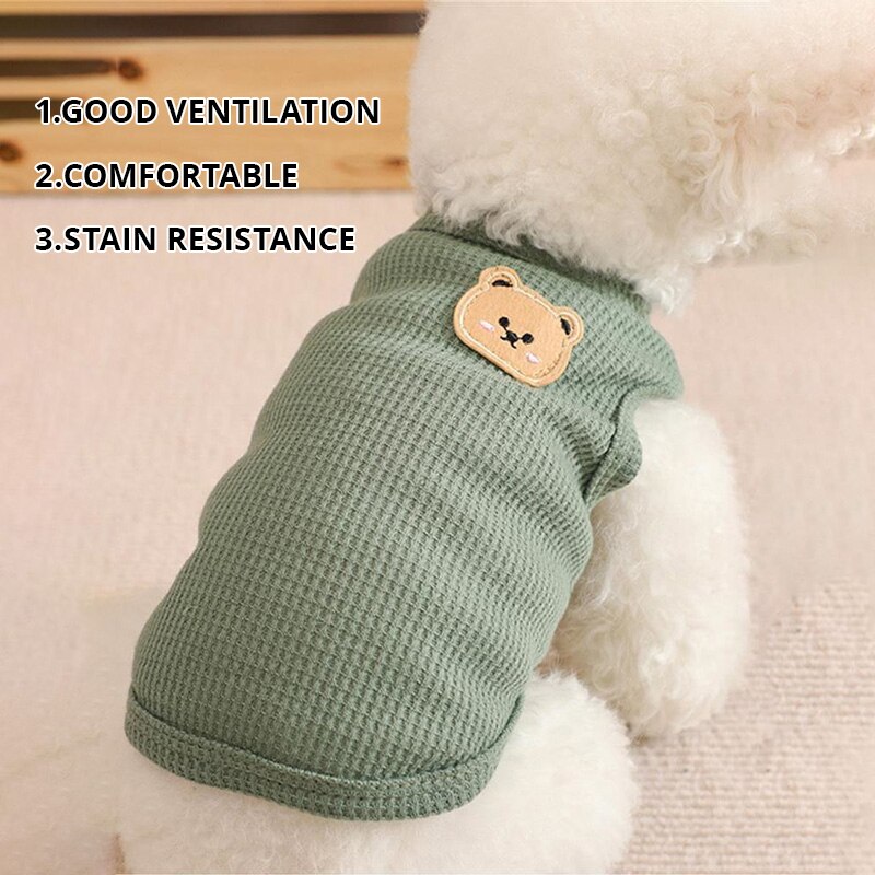 Summer Green Clothing - 1pc Vert Ours Gilet Pet Chien