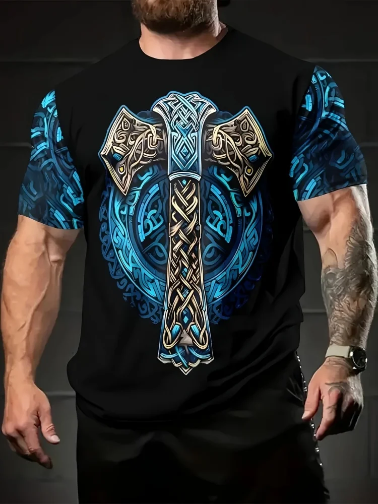 Summer Viking Clothing - Nouveau T-shirt Homme Imprimé Motif Viking