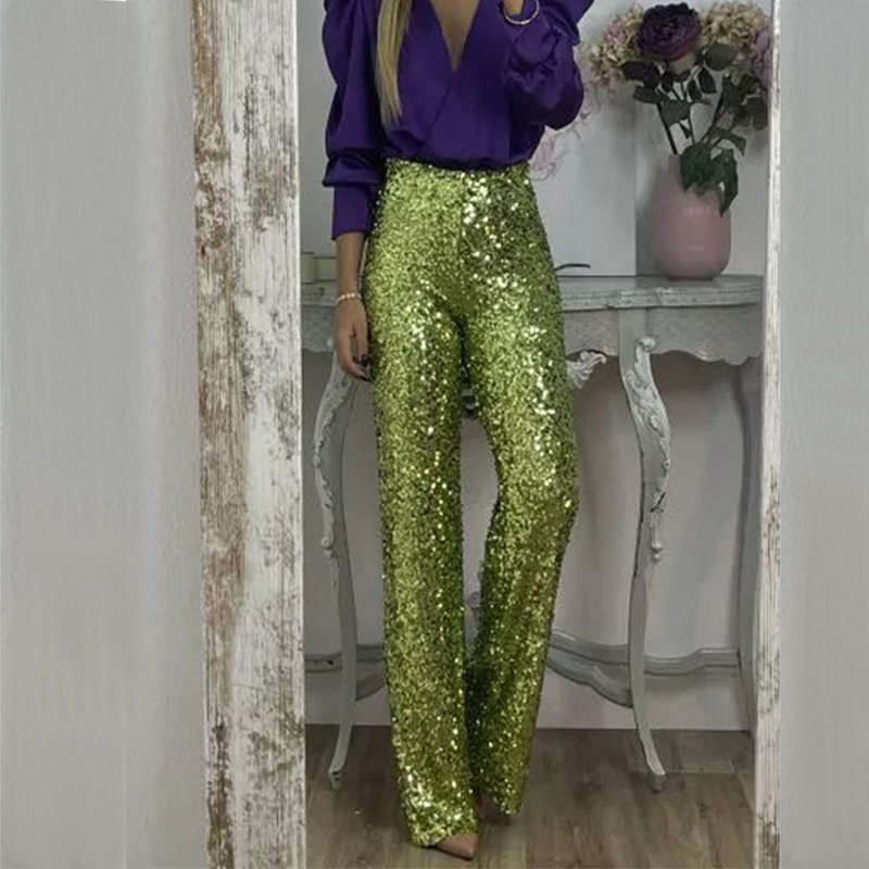 Summer Clothing Wraps - BKLD fête paillettes pantalon décontracté coupe
