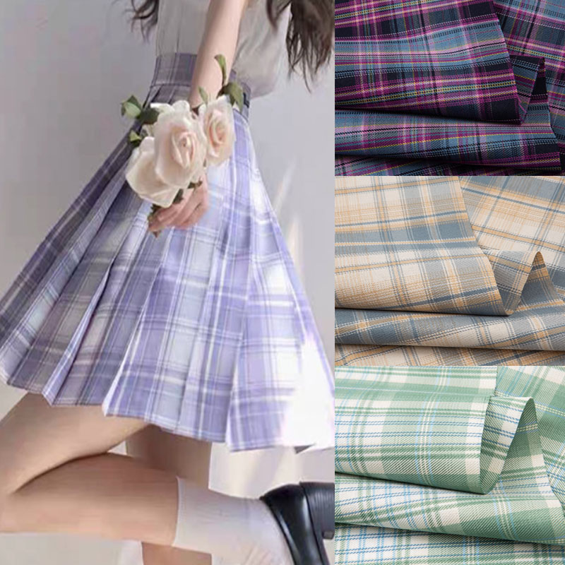 Summer Green Clothing - Tissu à carreaux japonais au mètre