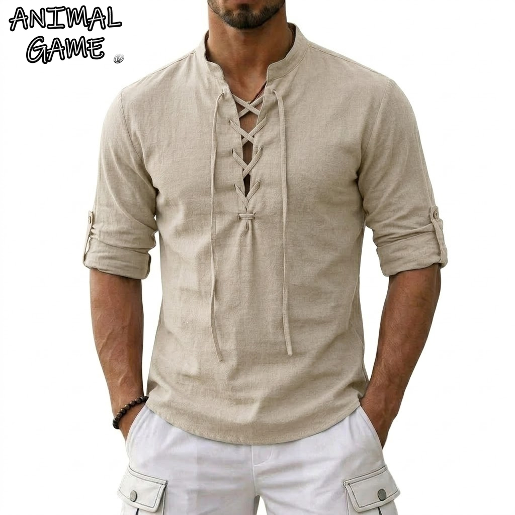 Summer Viking Clothing - T-shirts en lin à manches longues