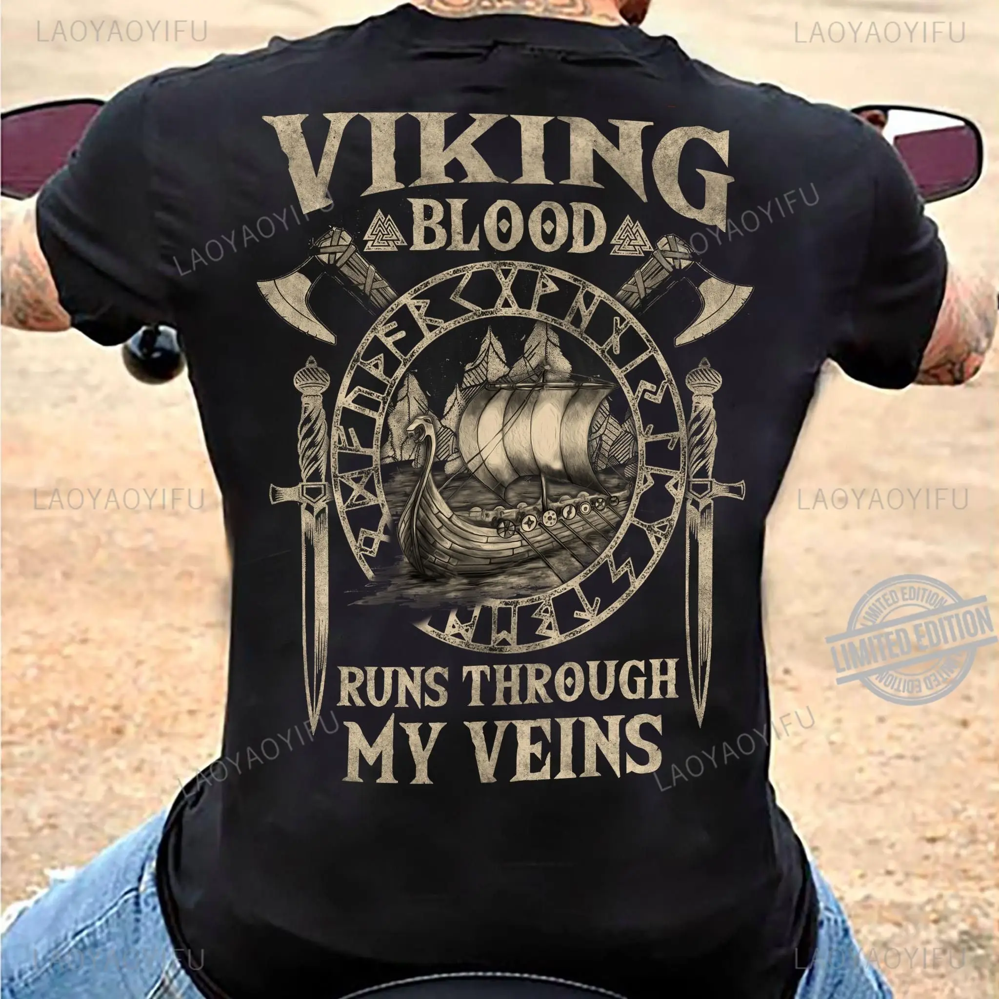 Summer Viking Clothing - T-shirt Viking Blood de haute qualité