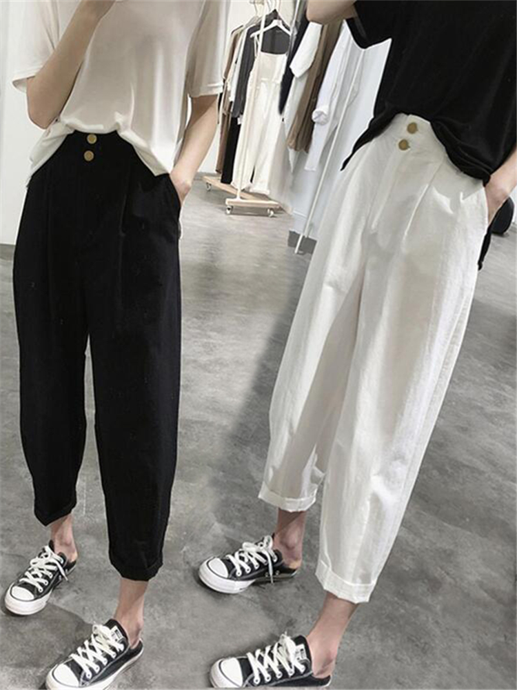 Summer Clothing Label - Pantalon décontracté taille haute amincissant pour