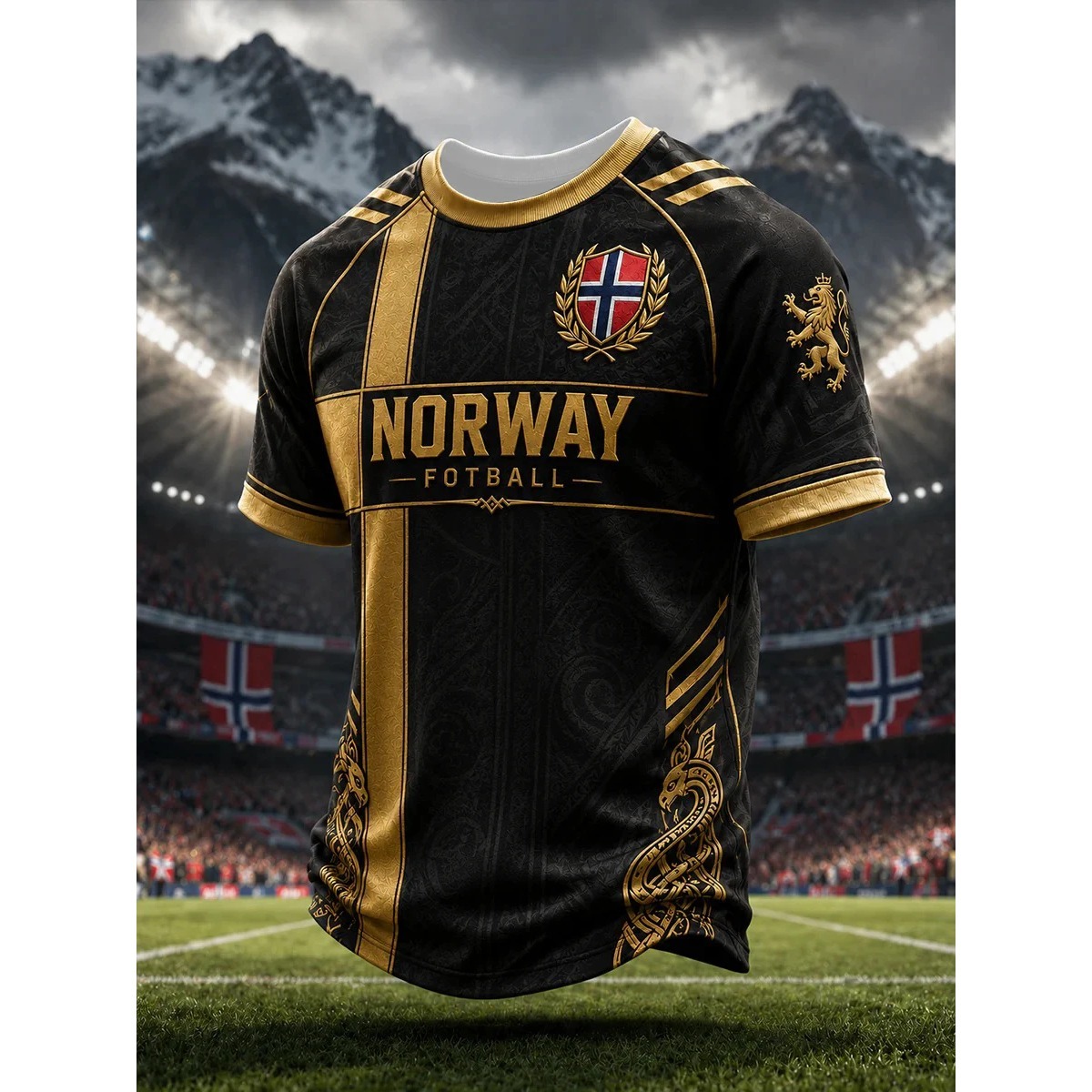 Summer Viking Clothing - T-shirt de football Norvège pour homme,