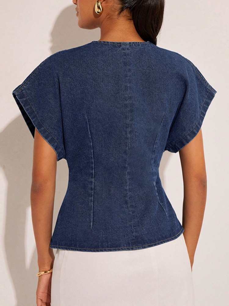 Chemisier en jean bleu foncé p - Summer Clothing Wraps avis et prix