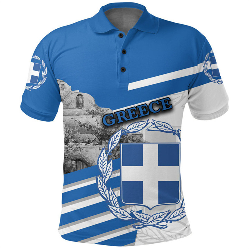 Polo imprimé en 3D de la carte - Summer Clothing For Greece avis et prix