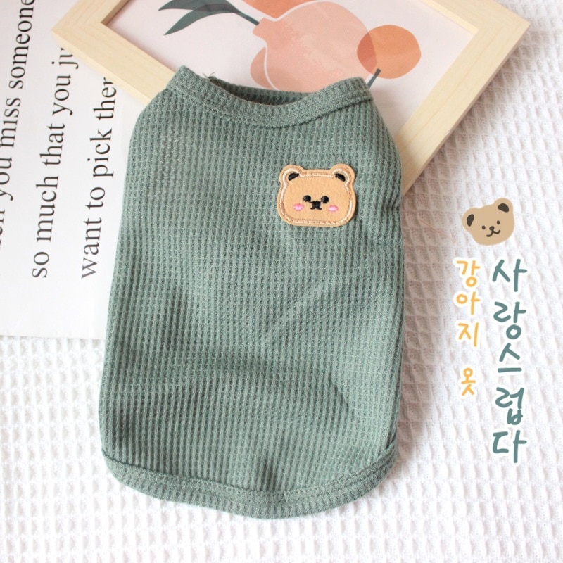 1pc Vert Ours Gilet Pet Chien  - Summer Green Clothing avis et prix