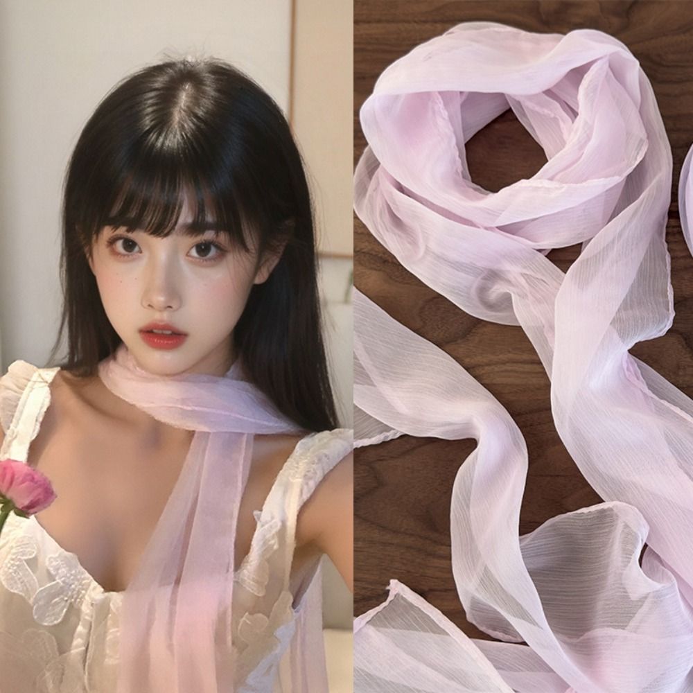 Écharpe longue et fine en soie - Summer Clothing Wraps avis et prix