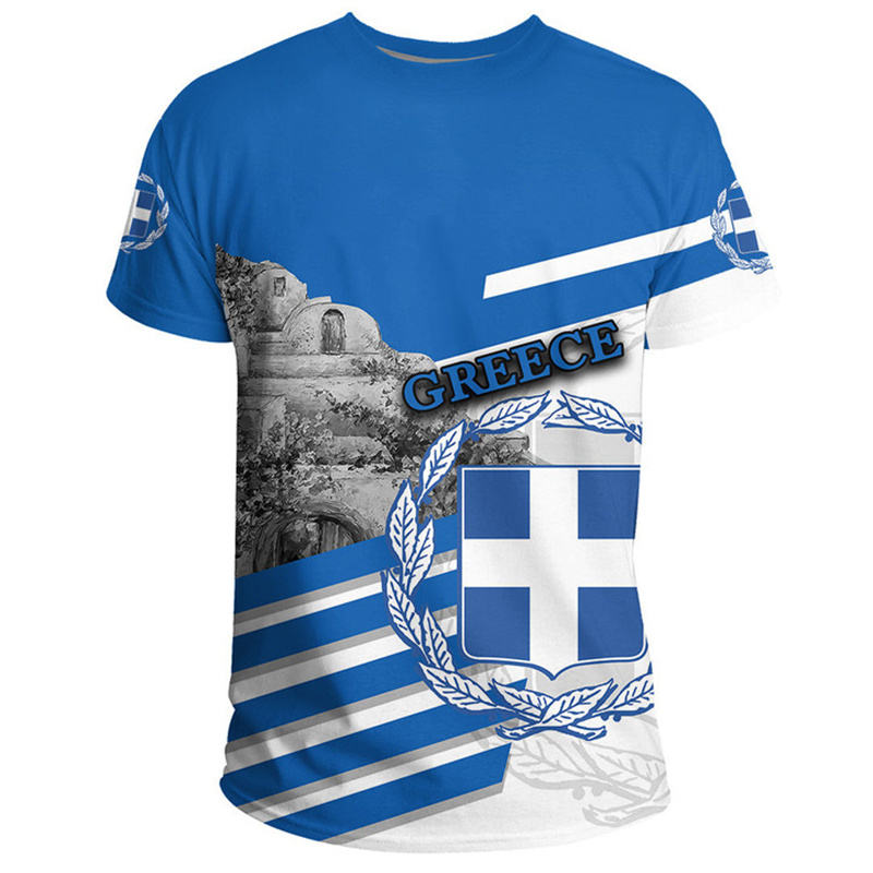 T-shirt graphique imprimé en 3 - Summer Clothing For Greece avis et prix