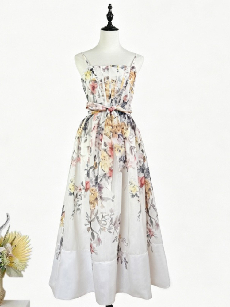 Robe longue d'été rétro imprim - Summer Clothing Holiday avis et prix