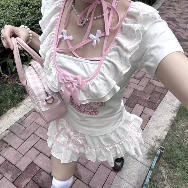 Y2K-Mini jupe Lolita avec nœud - Summer Clothing Juniors avis et prix
