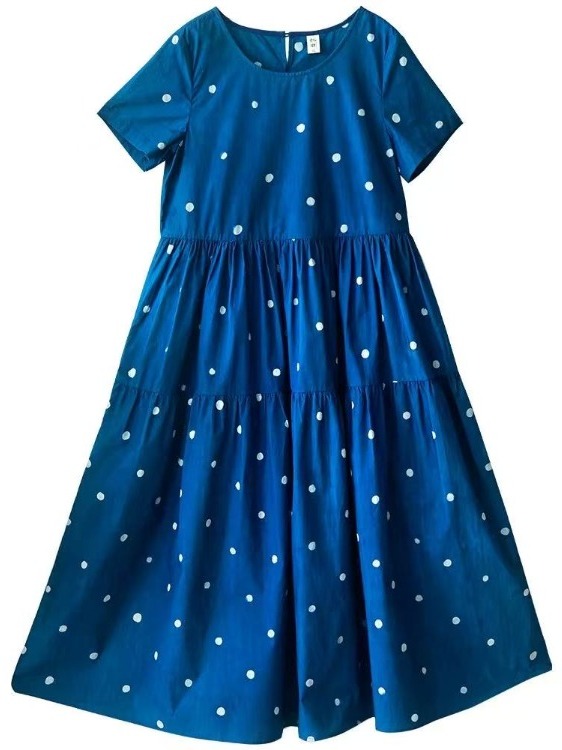 Robe d'été en coton pur bleu à - Summer Clothing Label avis et prix